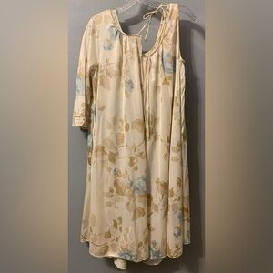 Floral Cream nightgown+robe
